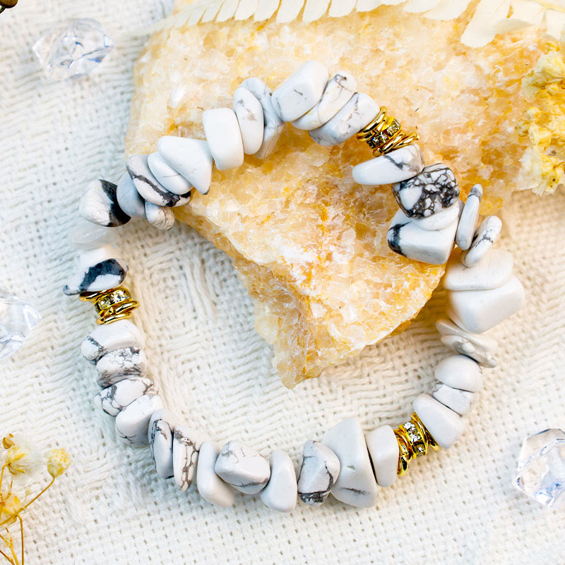 Celine - Natural Stone and Crystal Bead Bracelet
