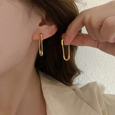 Viola - Gold and Silver Paperclip Earrings