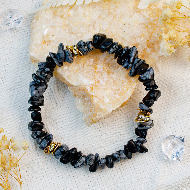 Celine - Natural Stone and Crystal Bead Bracelet