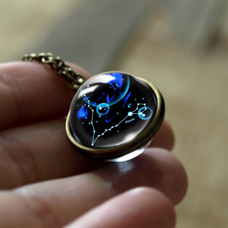 Sofia - Glass 12 Zodiac Sign Protective Pendant Necklace
