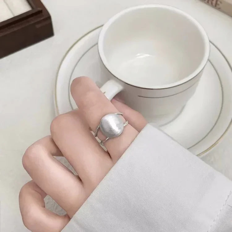 Lucienne - Brushed Silver Half-Dome Ring