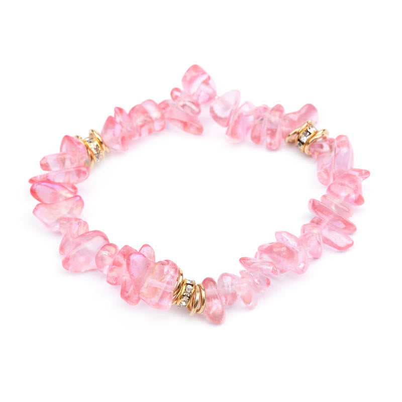 Celine - Natural Stone and Crystal Bead Bracelet