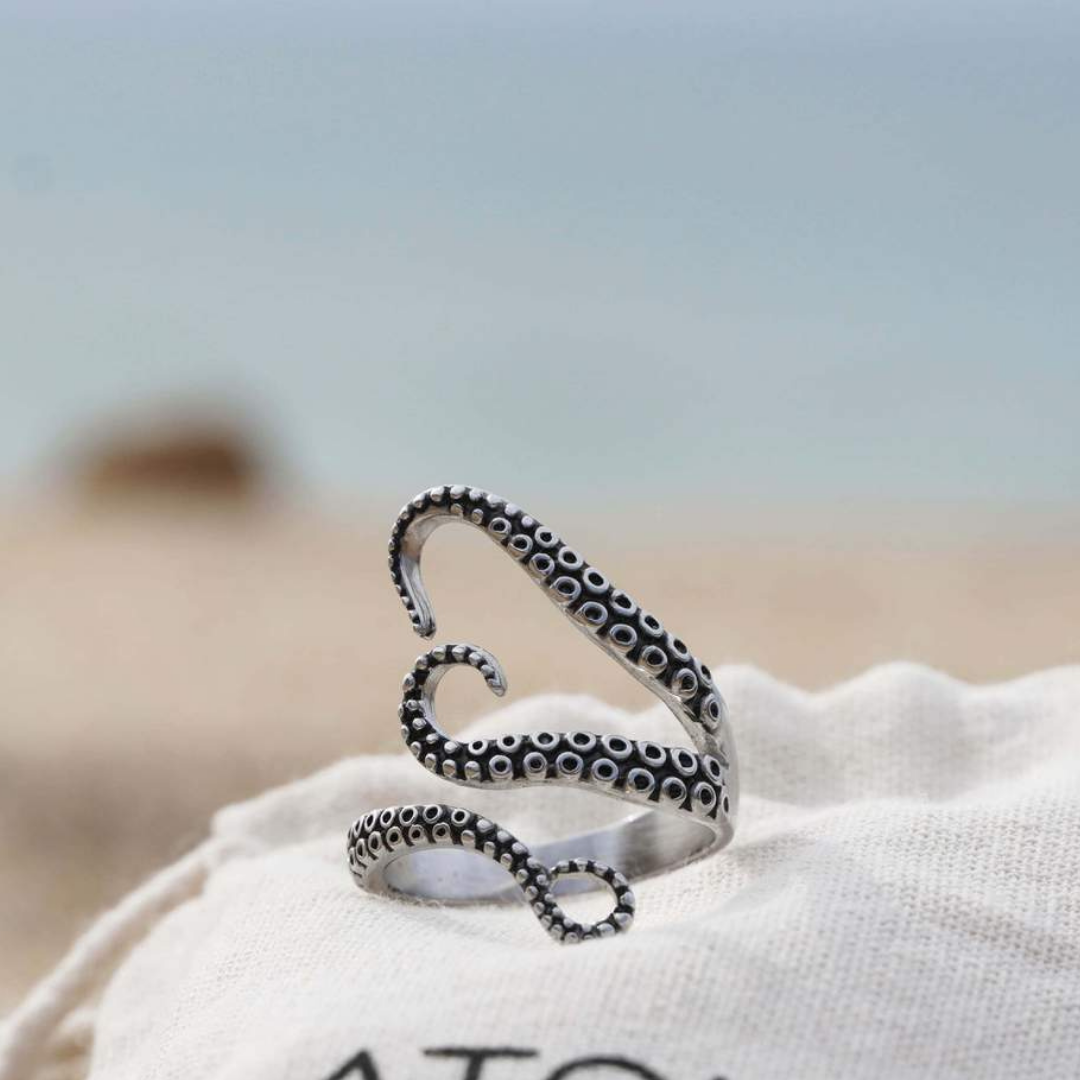Lotte - Adjustable Silver Tentacle Ring