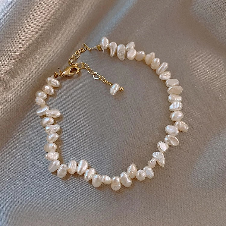 Almyra - Freshwater Pearl Bracelet with Elegant Adjustable Design in White