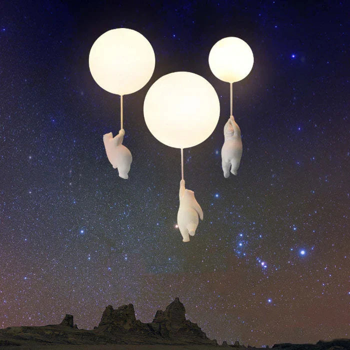 CloudBear - Playful Bear and Balloon Kids Ceiling Lamp