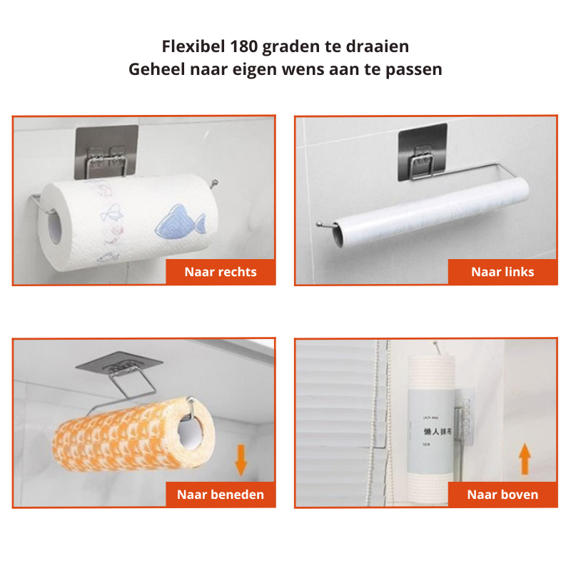 RollMate Holder - Stainless Steel Paper Towel Holder Set