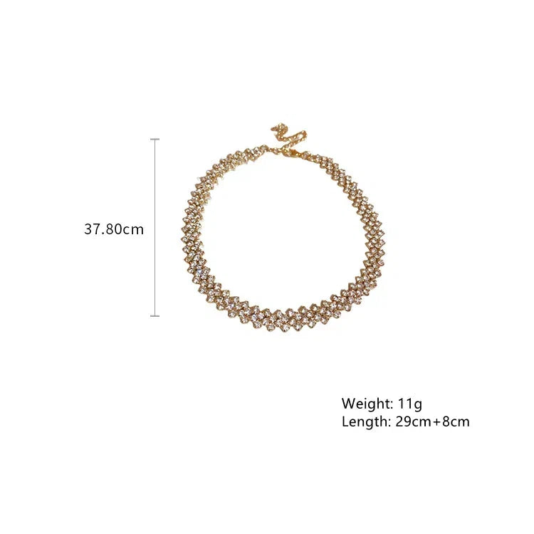 Ozella - Golden Gala Choker with Sparkling Stones