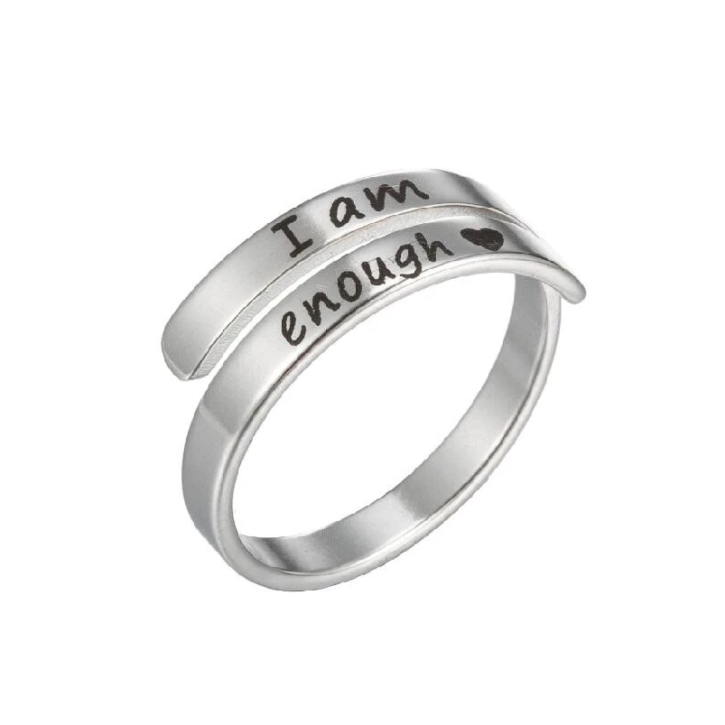 Bonvira - "I Am Enough" Silver Confidence Ring