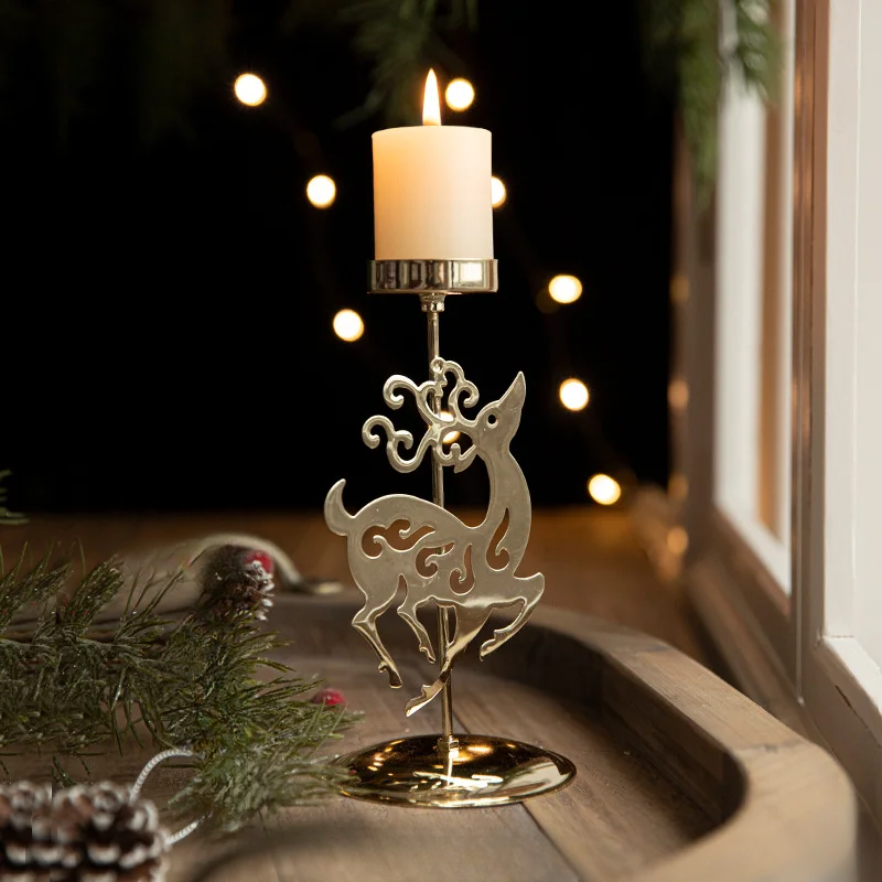 ReedSpruce - Gilded Star and Tree Candle Holder