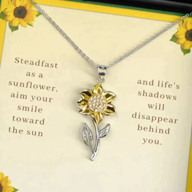 Himara - Silver and Gold Sunflower Necklace