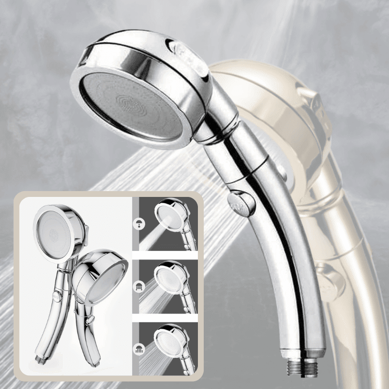 PowerHead 3-in-1 Shower Head - Adjustable Rain Shower with Hose