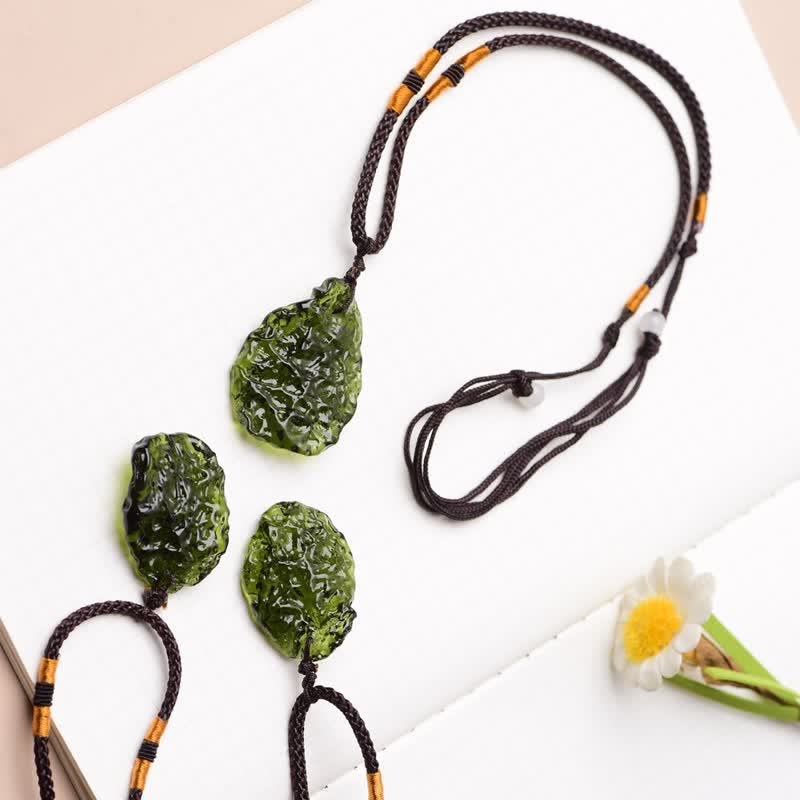 Ekavira - Green Moldavite Pendant Necklace for Purification