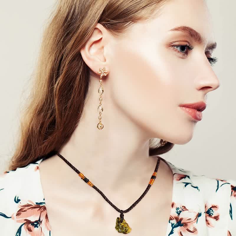 Ekavira - Green Moldavite Pendant Necklace for Purification