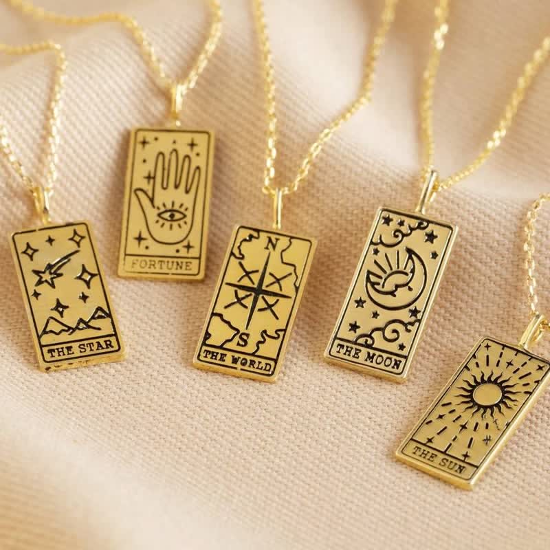 Cyrenna - Vintage Tarot Card Luck Charm Necklace