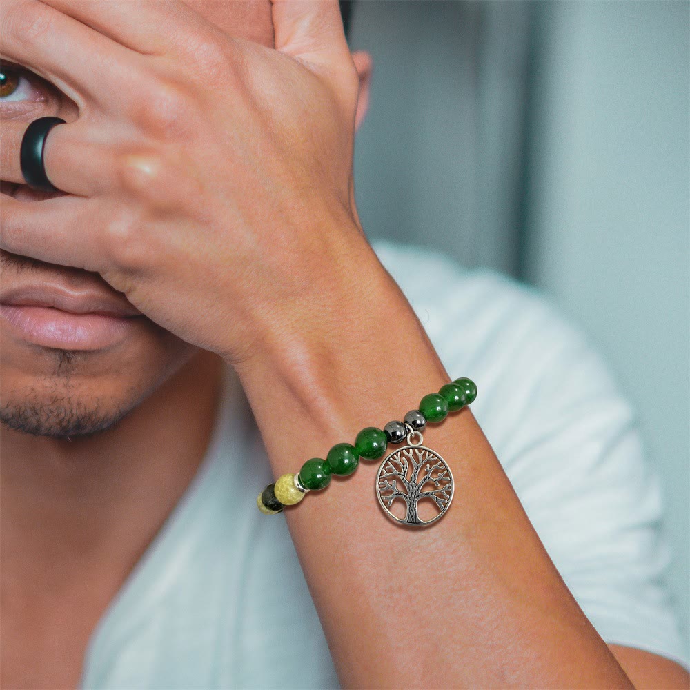 Pemvine - Natural Crystal Bracelet with Tree of Life Design