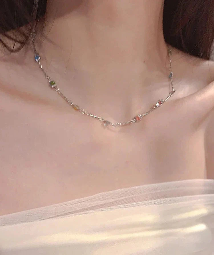 Ivy Collection - Elegant Gold/Silver Necklace with Sparkling Gemstones