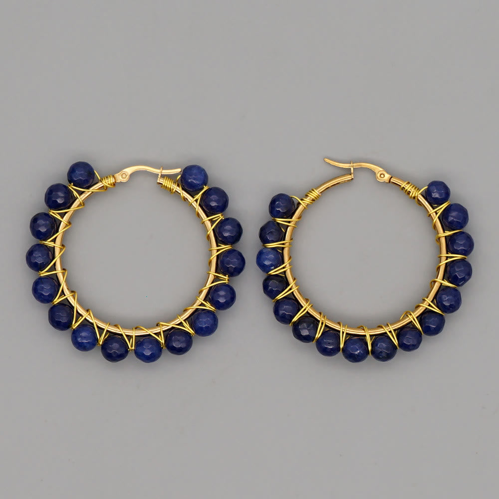 Sanne's - Elegant Boho Nature-Inspired Crystal Hoop Earrings