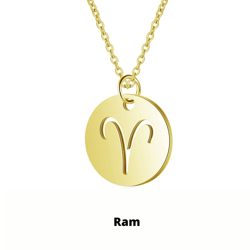 Zodiac Necklace - Tarnish-Resistant Stainless Steel Coin Pendant