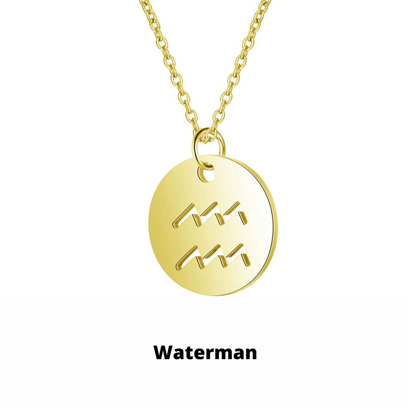Zodiac Necklace - Tarnish-Resistant Stainless Steel Coin Pendant
