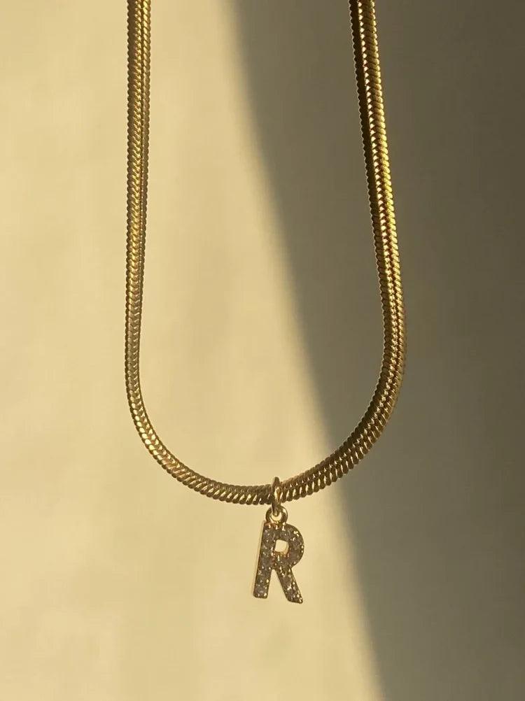 Ella Necklace - Custom Gold Initial Pendant