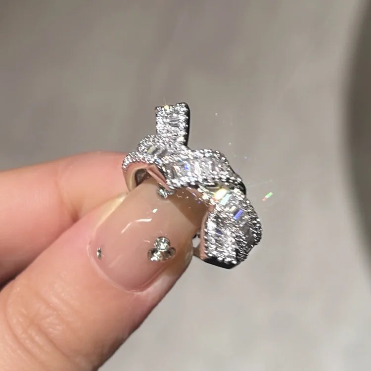 Serena Collection - Elegant Adjustable Diamond Knot Ring