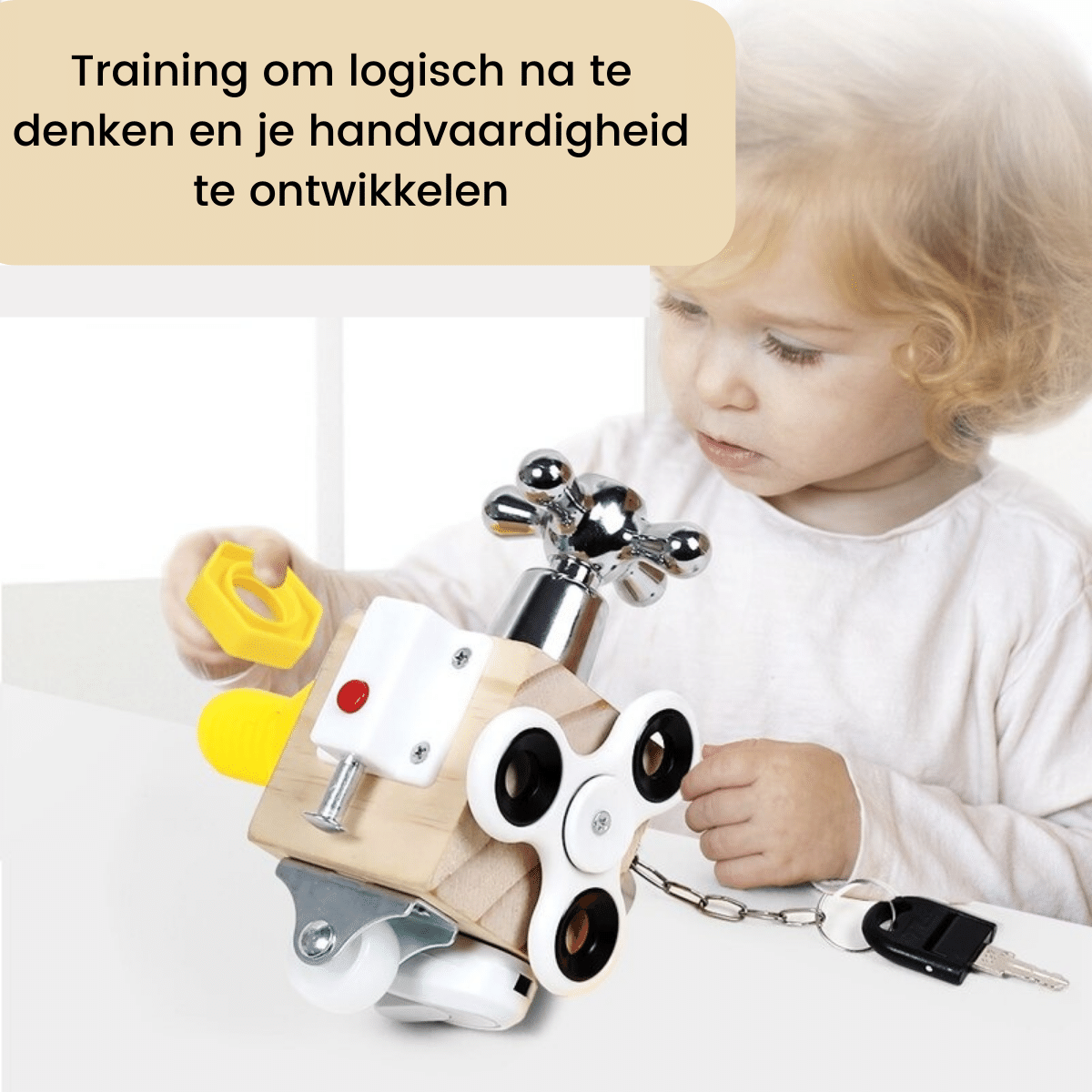 HandyCube - Wooden Activity Cube Puzzle for Kids