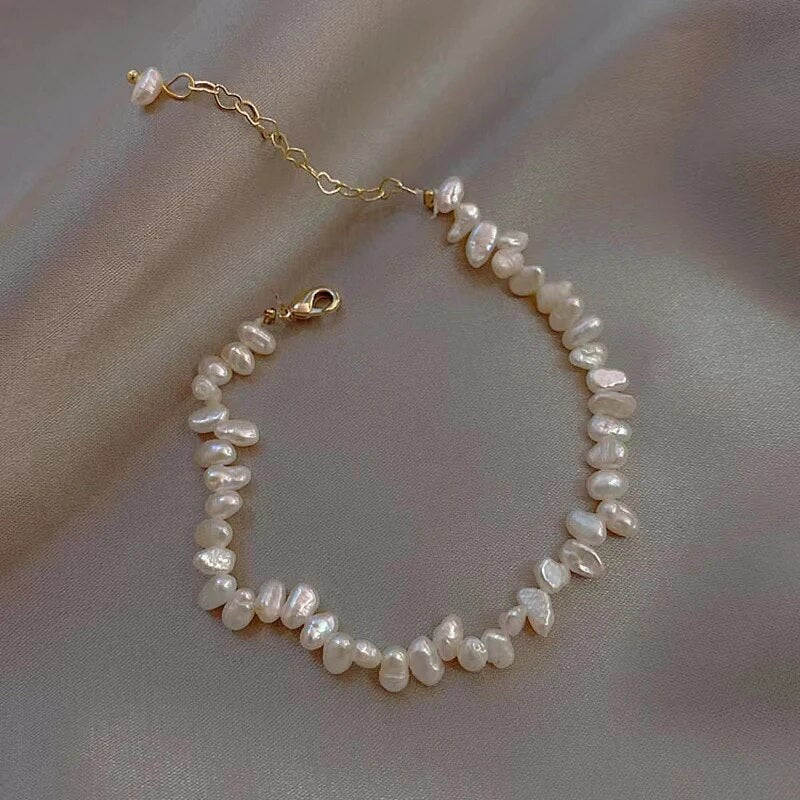 Almyra - Freshwater Pearl Bracelet with Elegant Adjustable Design in White