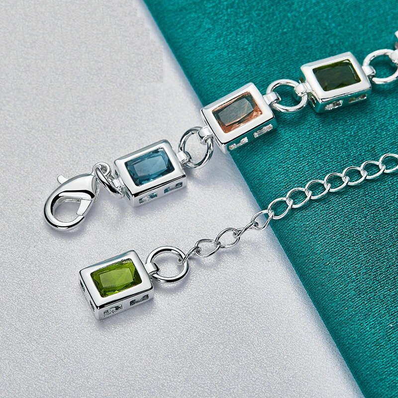 Rainbow Zircon Bracelet - Sparkling Multicolor Statement Jewelry