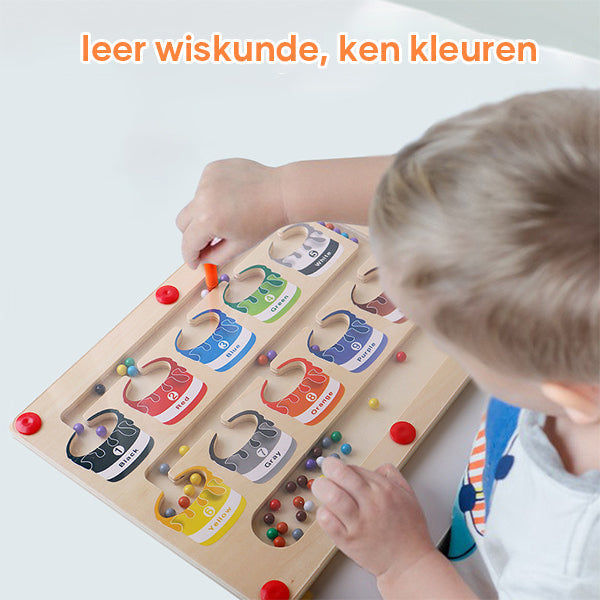 ColorMaze - Magnetic Wooden Color and Number Maze for Kids