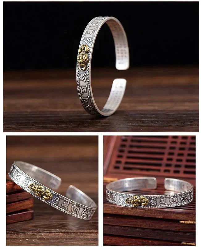 Ailuna - Silver Pixiu Wealth Bracelet Inspired by Chinese Mythology