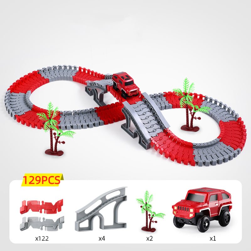 SpeedFlex Track - Flexible Racetrack Set with LED Vehicles