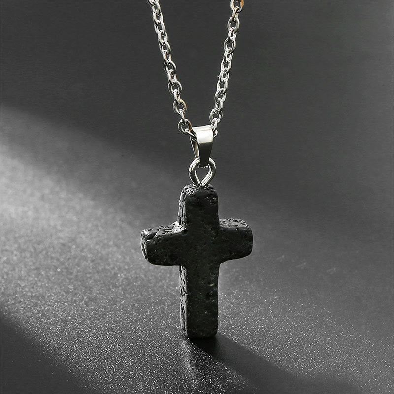 Bysera - Natural Gemstone Cross Necklace