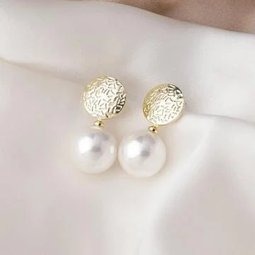 Brumelle - Elegant Pearl Earrings with Luxe 18K Gold-Plated Copper