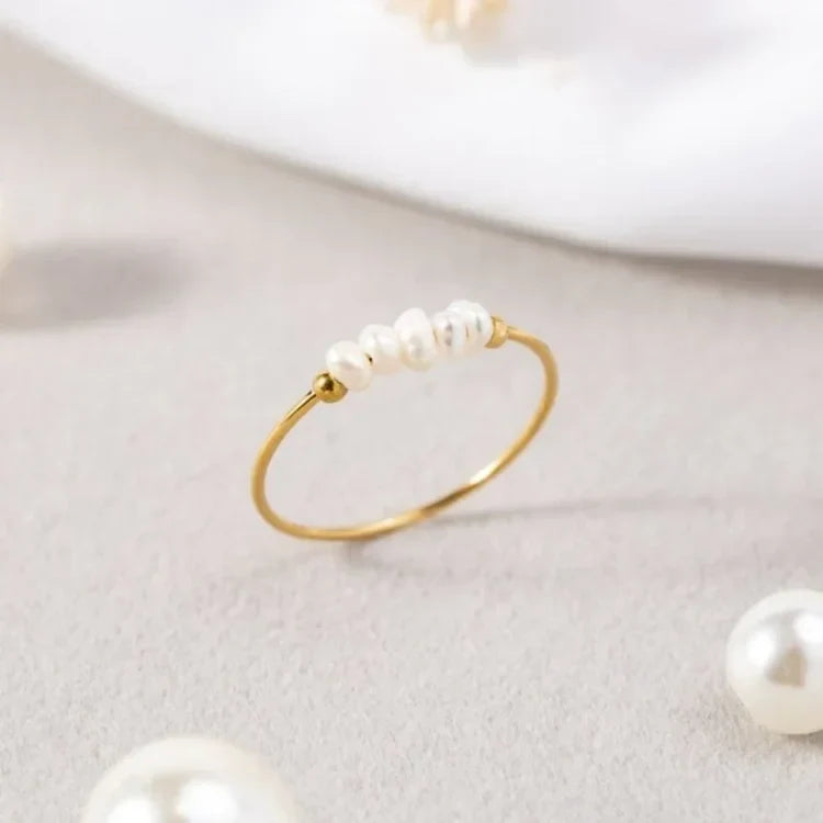 Sophie Gold Pearl Ring - Timeless Luxury