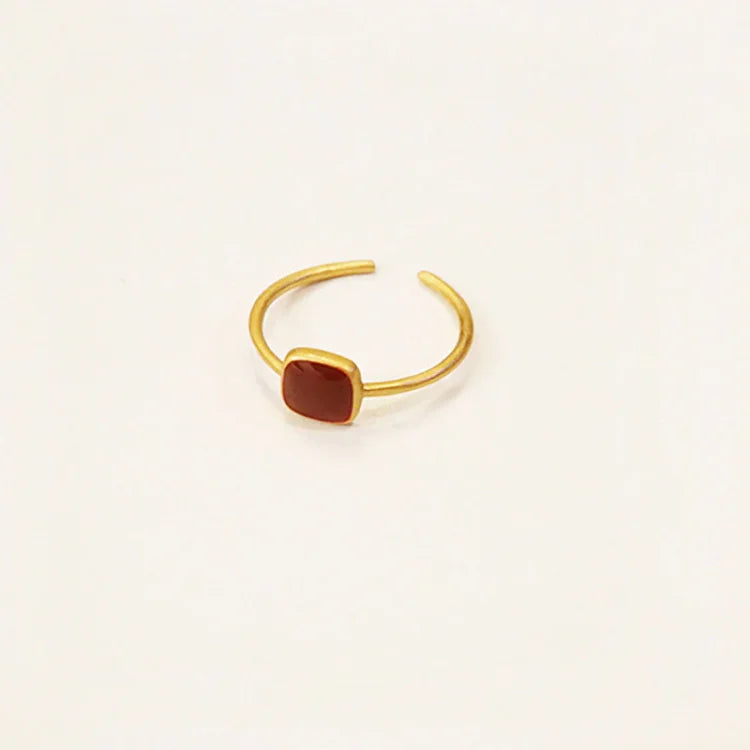 Elvira Ring - Vintage Enamel Ring in 18K Gold-Plated Sterling Silver