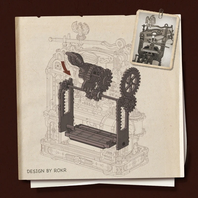 PressMaster 3D Puzzle - Historical DIY Printing Press Model