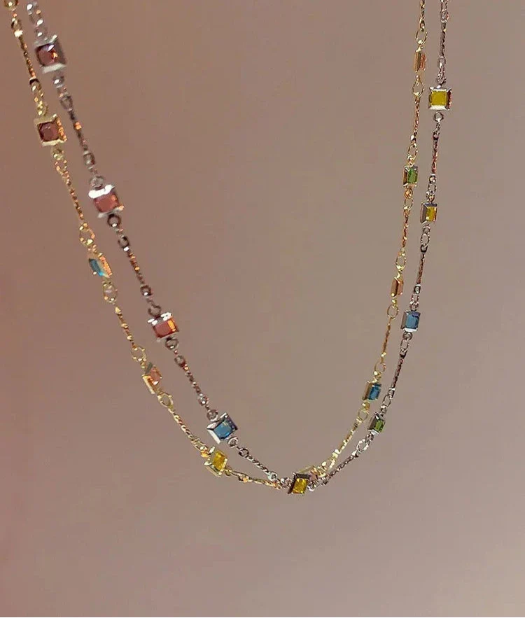 Ivy Collection - Elegant Gold/Silver Necklace with Sparkling Gemstones