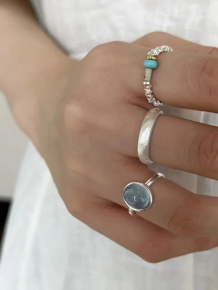 Nerida - Elegant Silver Ring with Aquamarine Gemstone