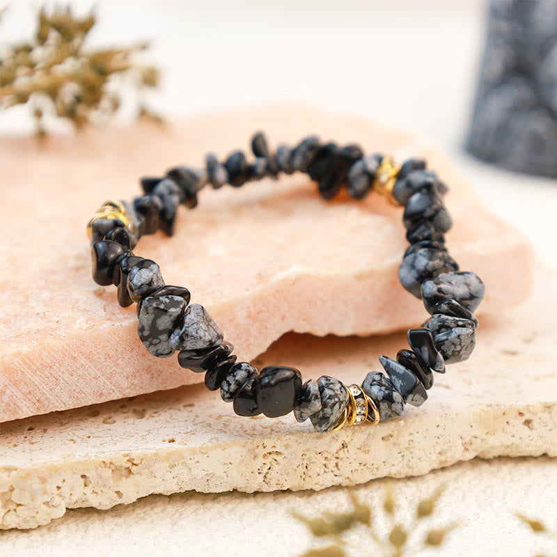 Celine - Natural Stone and Crystal Bead Bracelet