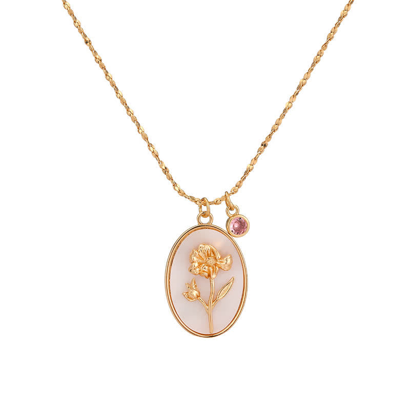 Aurora Birthstone Necklace - Personalized Birth Flower Jewelry for Loved Ones