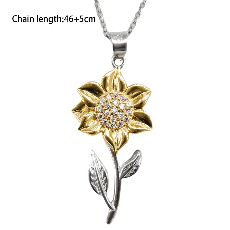 Himara - Silver and Gold Sunflower Necklace
