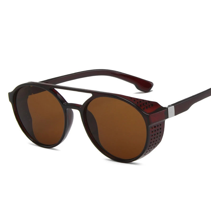 Falko Shades - Retro Round Sunglasses with Steampunk Style