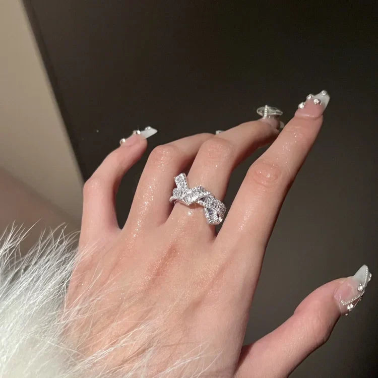 Serena Collection - Elegant Adjustable Diamond Knot Ring