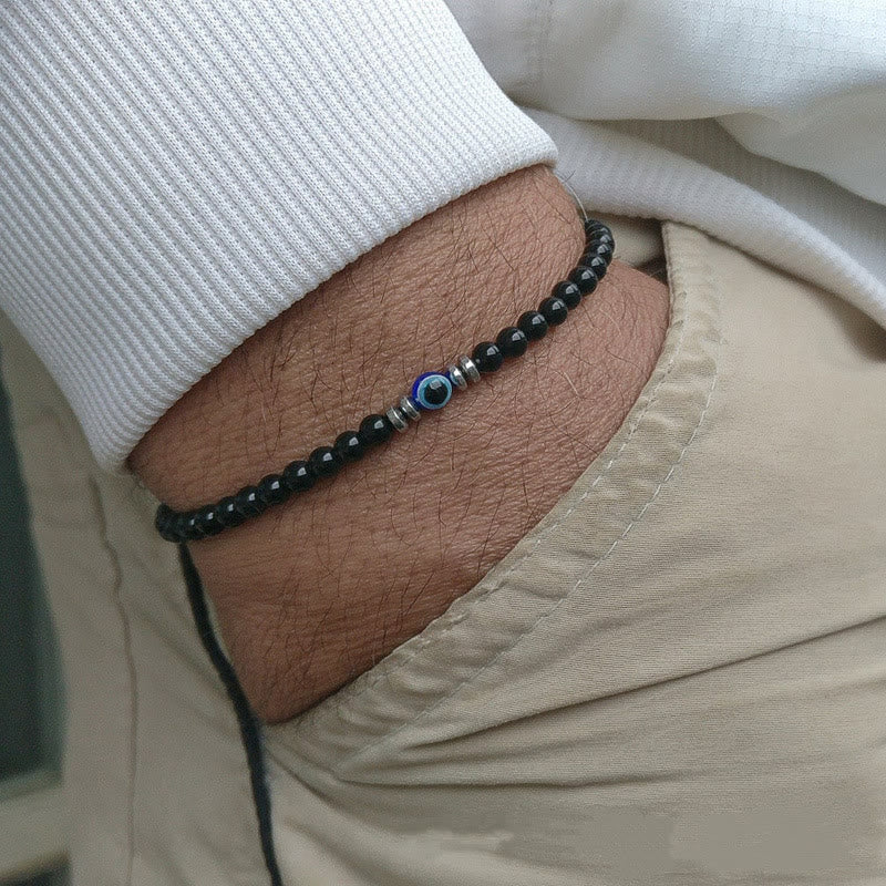 Thor - 4mm Natural Stone Evil Eye Bracelet for Men