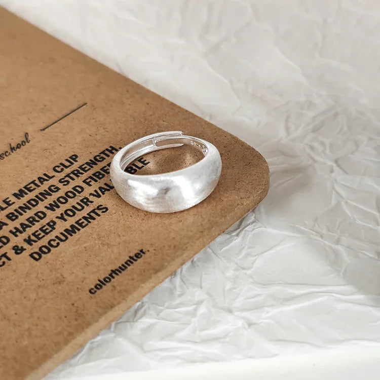 Nora - Elegant Adjustable Silver Dome Ring