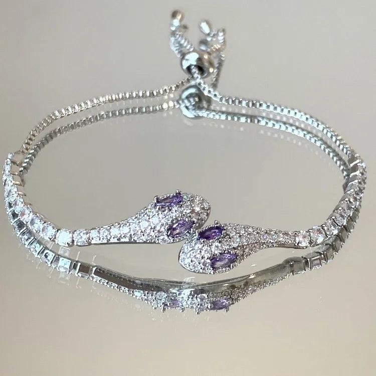 Ejaspera - Sparkling Zirconia Snake Bracelet