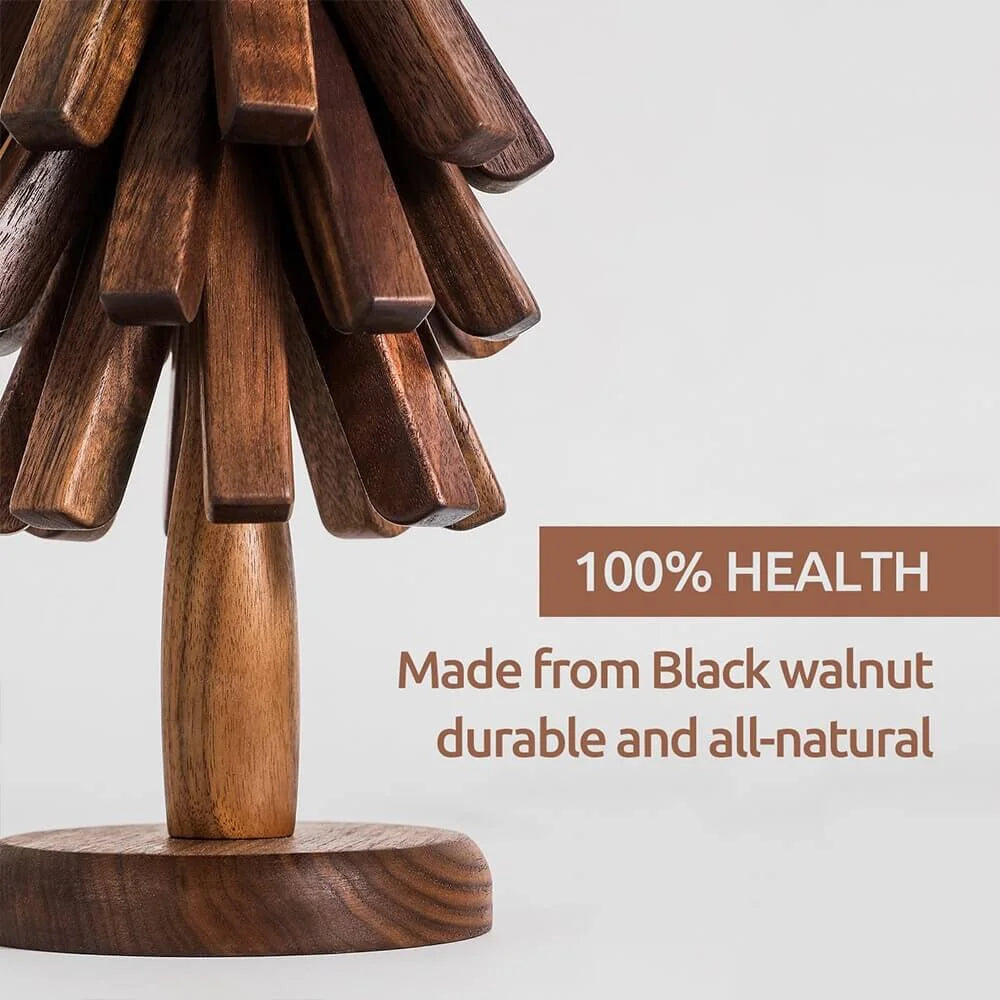 Wekbourne - Artisan Wooden Tree-Shaped Coaster Set