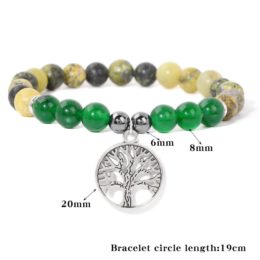 Pemvine - Natural Crystal Bracelet with Tree of Life Design
