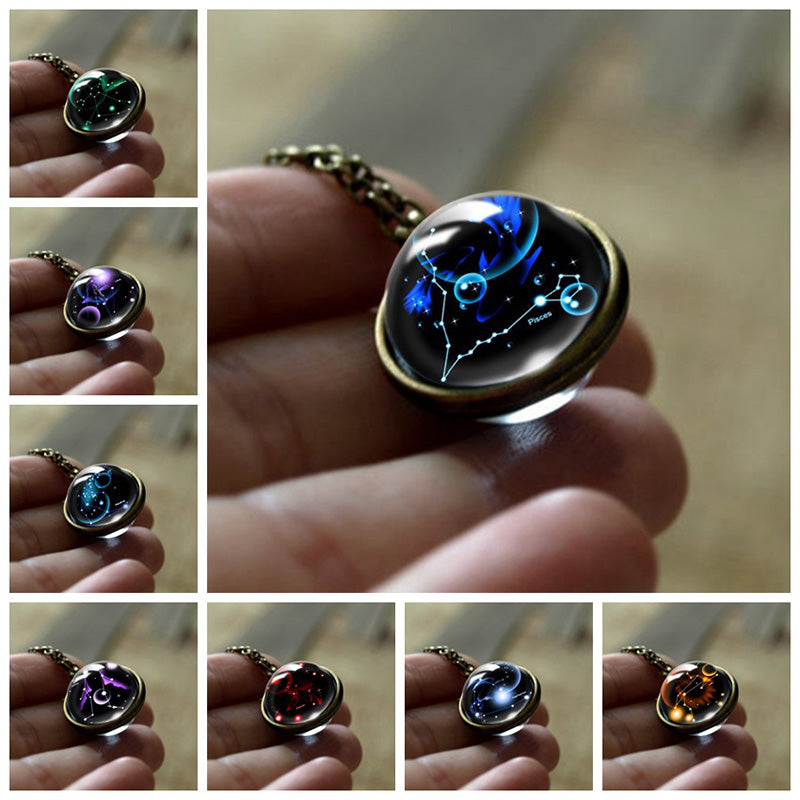 Sofia - Glass 12 Zodiac Sign Protective Pendant Necklace