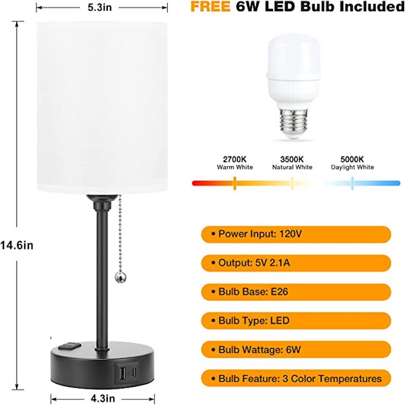 Kalbrook - Smart Charging Table Lamp